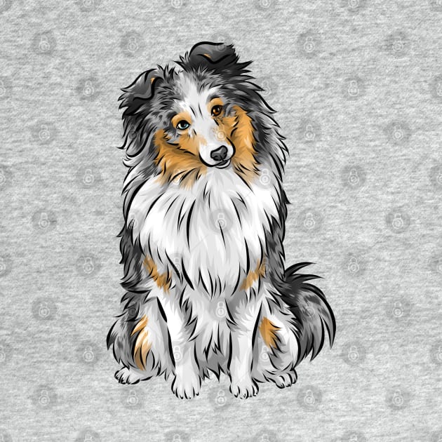 Shetland Sheepdog | Sheltie | Merle | Cute Dog by Shirin Illustration